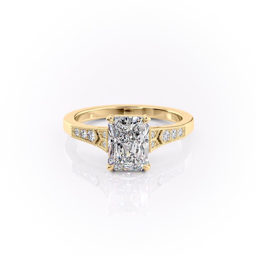 The Dianne Set With A 1.5 Carat Radiant Lab Diamond