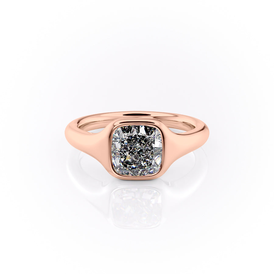The Stella Set With A 2.5 Carat Cushion Lab Diamond