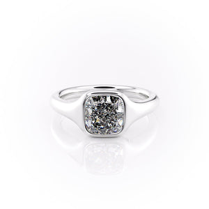 The Stella Set With A 3 Carat Cushion Lab Diamond