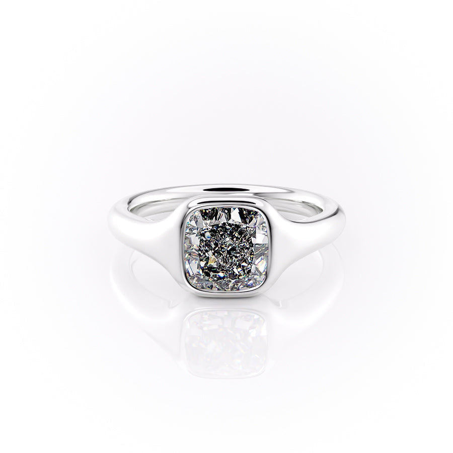 The Stella Set With A 2.5 Carat Cushion Lab Diamond