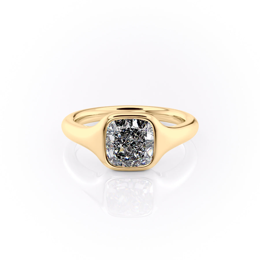 The Stella Set With A 1.5 Carat Cushion Lab Diamond