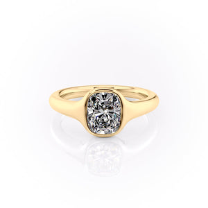 The Stella Set With A 2 Carat Elongated Cushion Lab Diamond