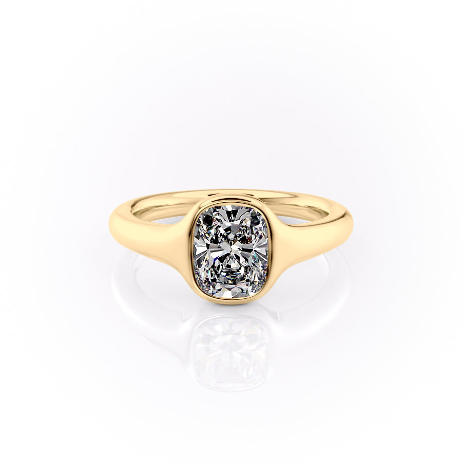 The Stella Set With A 3 Carat Elongated Cushion Lab Diamond