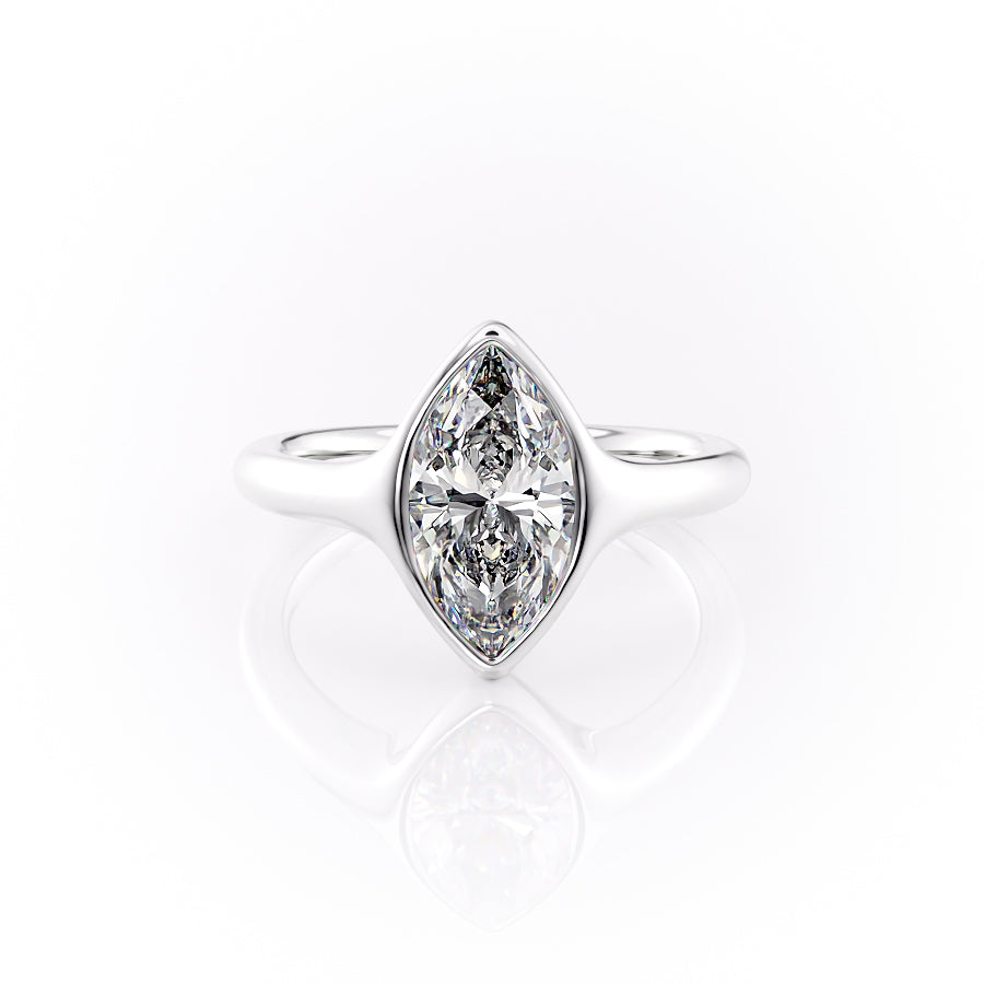 The Stella Set With A 2.5 Carat Marquise Lab Diamond
