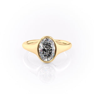 The Stella Set With A 1.5 Carat Oval Moissanite