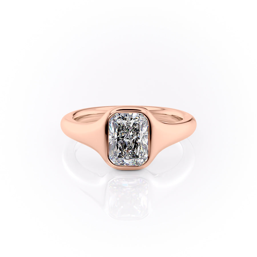 The Stella Set With A 1.5 Carat Radiant Lab Diamond