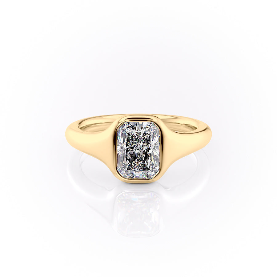 The Stella Set With A 2.5 Carat Radiant Lab Diamond