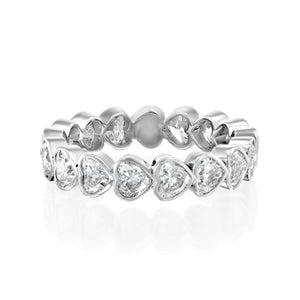 3ct East West Heart Bezel Eternity