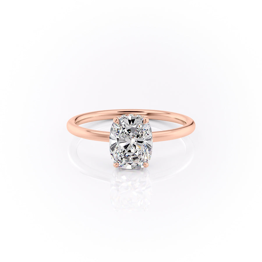 The Aline Set With A 3.5 Carat Elongated Cushion Moissanite