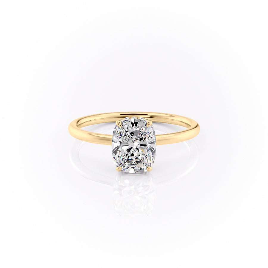 The Aline Set With A 1.5 Carat Elongated Cushion Lab Diamond