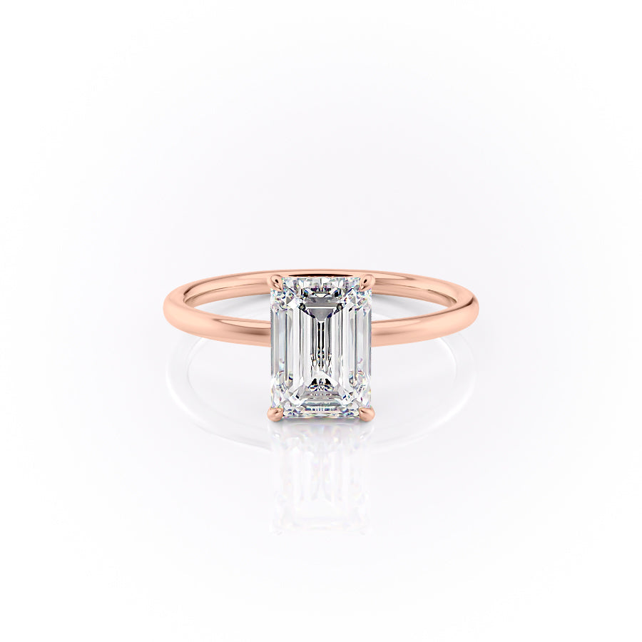 The Aline Set With A 2.5 Carat Emerald Moissanite