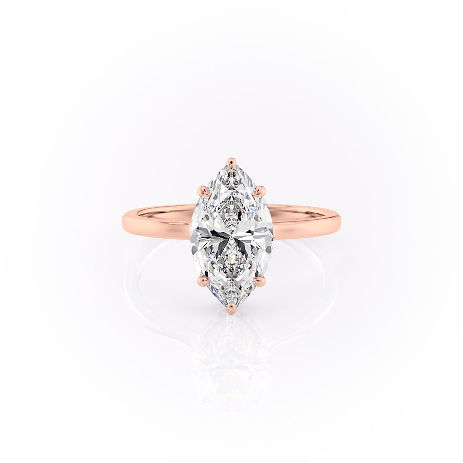 The Aline Set With A 4.5 Carat Marquise Moissanite