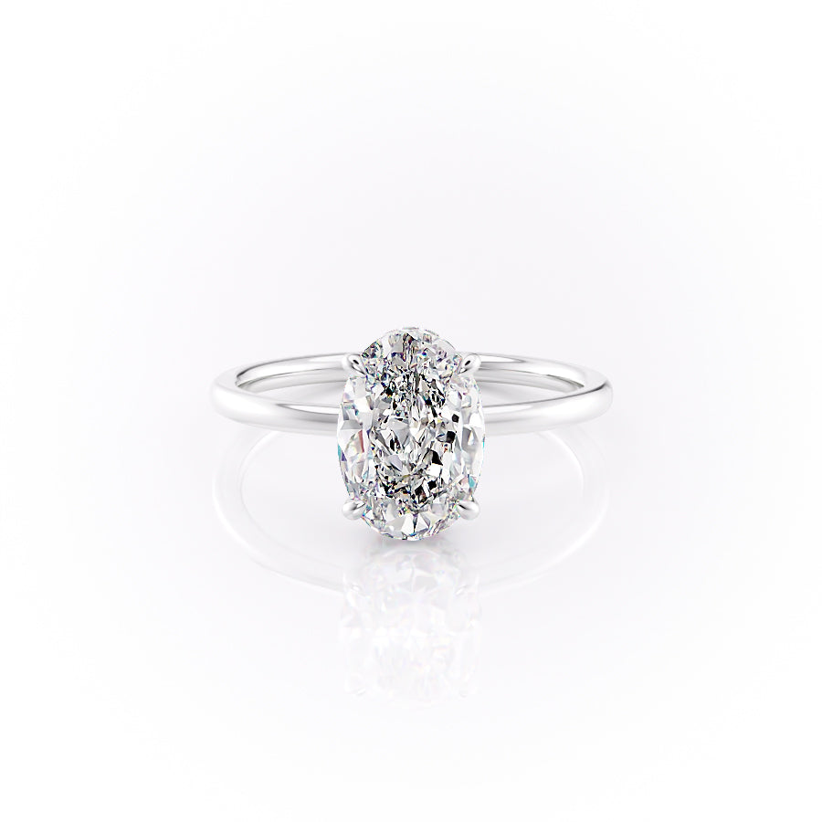 The Aline Set With A 1 Carat Oval Lab Diamond
