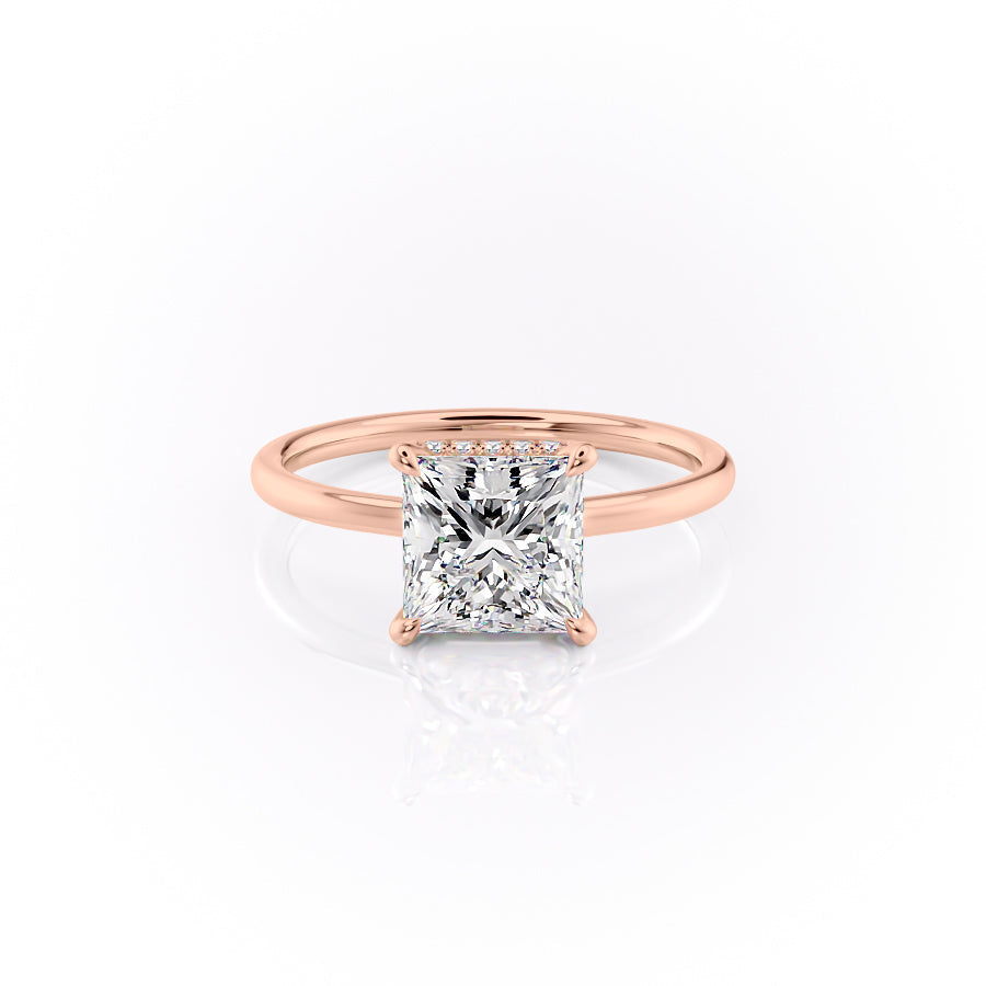 The Aline Set With A 2.5 Carat Princess Lab Diamond