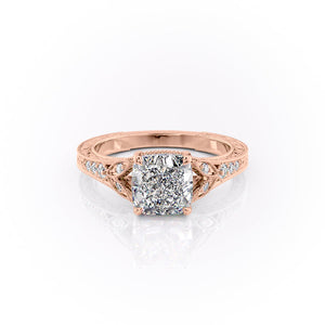 The Violet Set With A 1 Carat Cushion Moissanite