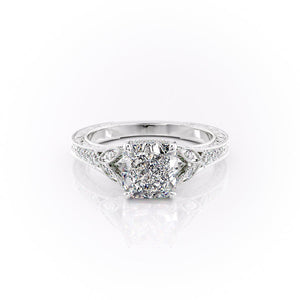 The Violet Set With A 1 Carat Cushion Lab Diamond