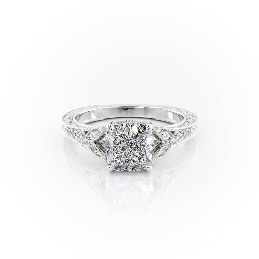 The Violet Set With A 3 Carat Cushion Lab Diamond