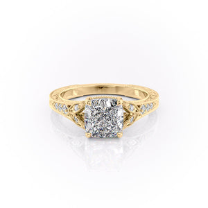 The Violet Set With A 3.5 Carat Cushion Moissanite