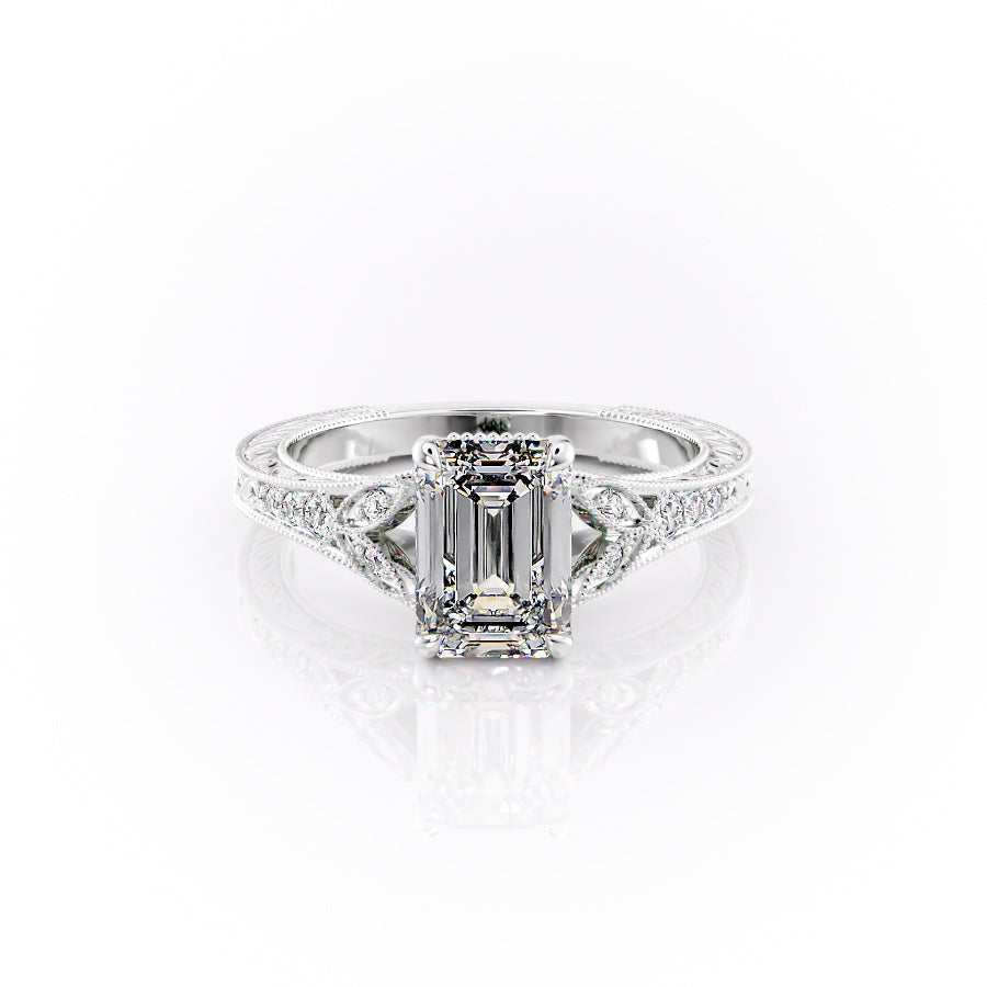 The Violet Set With A 2.5 Carat Emerald Lab Diamond