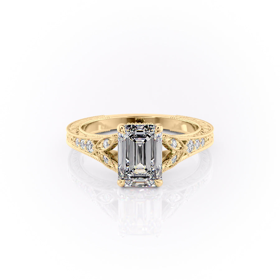 The Violet Set With A 3 Carat Emerald Lab Diamond