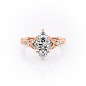 The Violet Set With A 3 Carat Marquise Lab Diamond