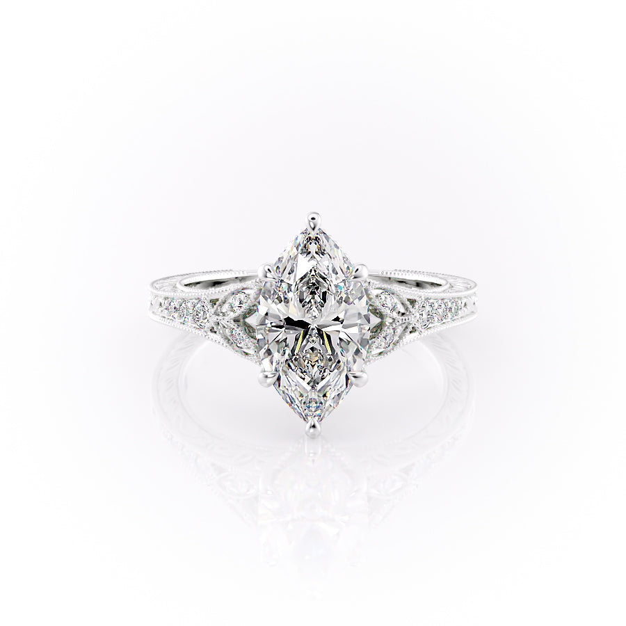 The Violet Set With A 1 Carat Marquise Moissanite