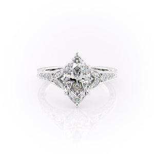 The Violet Set With A 4.5 Carat Marquise Moissanite