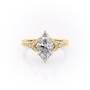 The Violet Set With A 2.5 Carat Marquise Moissanite