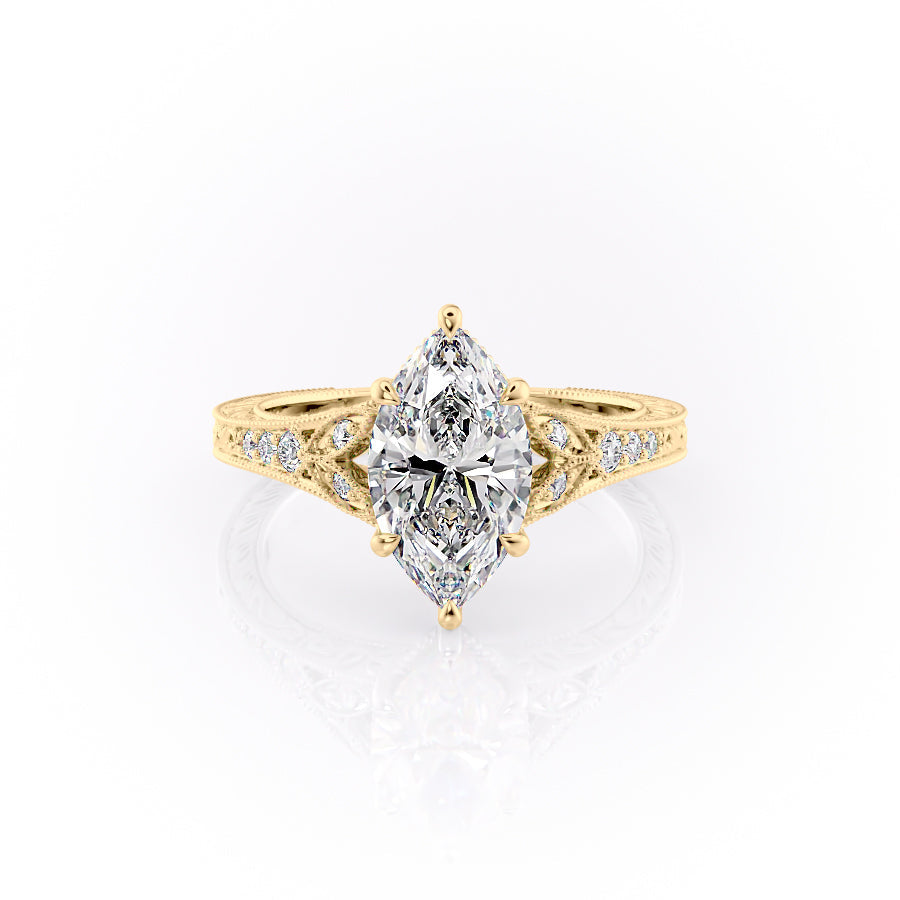 The Violet Set With A 2.5 Carat Marquise Lab Diamond