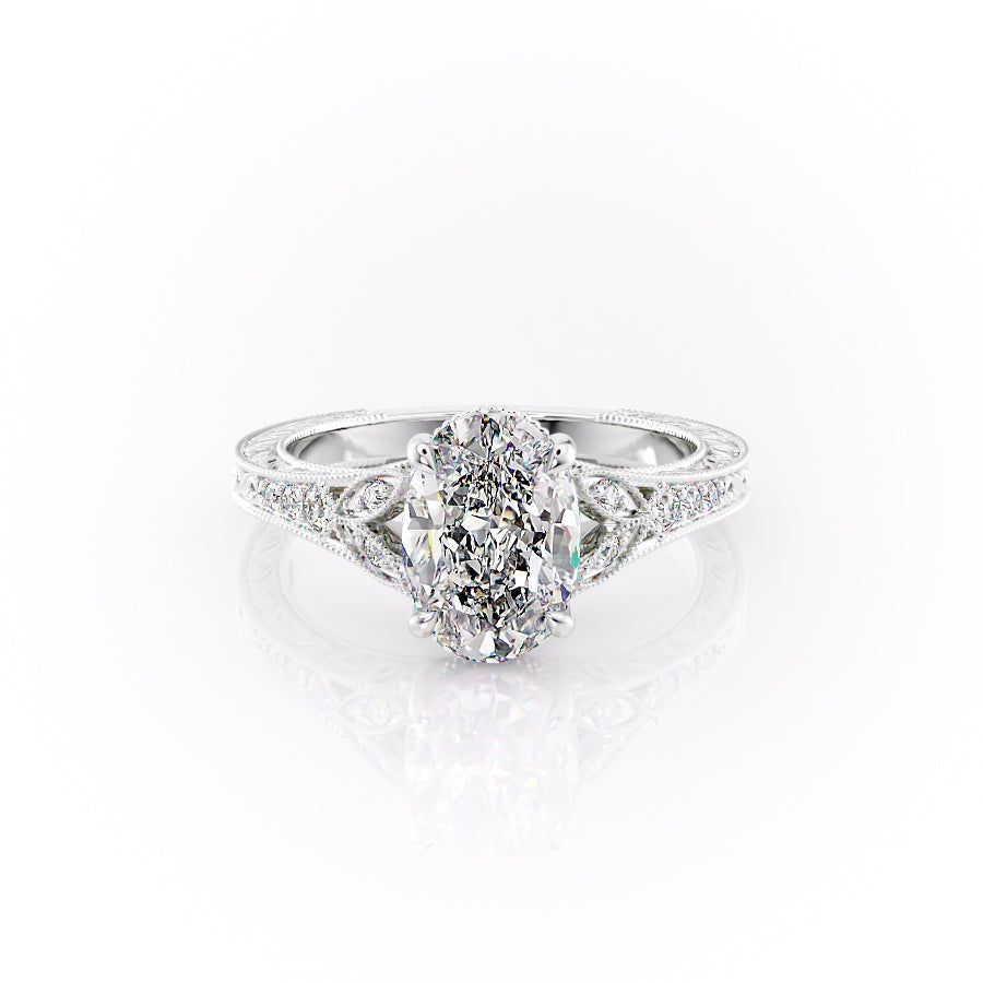 The Violet Set With A 2 Carat Oval Lab Diamond