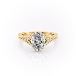 The Violet Set With A 1.5 Carat Oval Moissanite