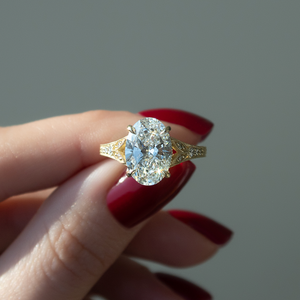 The Violet Set With A 3 Carat Oval Lab Diamond