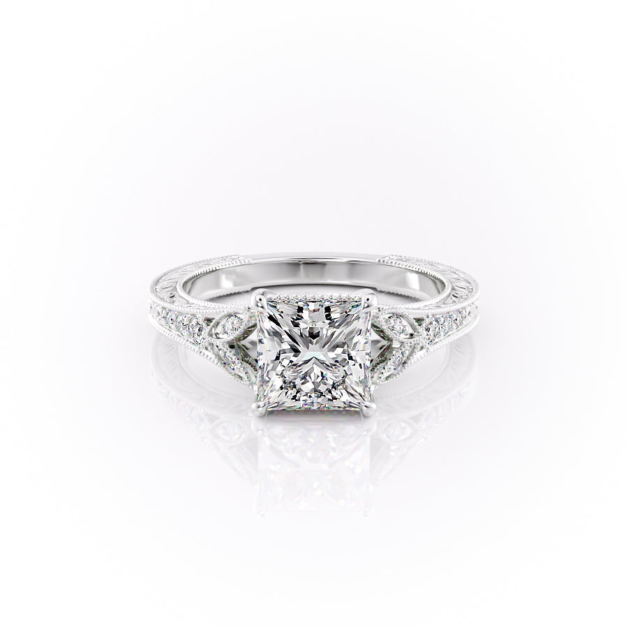 The Violet Set With A 2 Carat Princess Moissanite