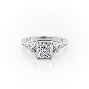 The Violet Set With A 3.5 Carat Princess Moissanite