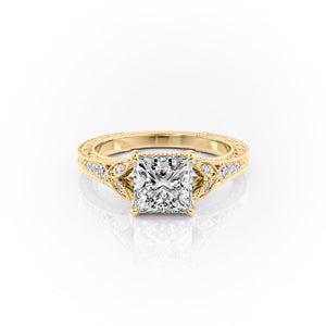 The Violet Set With A 4 Carat Princess Moissanite