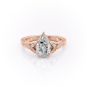 The Violet Set With A 1.5 Carat Pear Moissanite