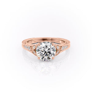 The Violet Set With A 1.5 Carat Round Moissanite