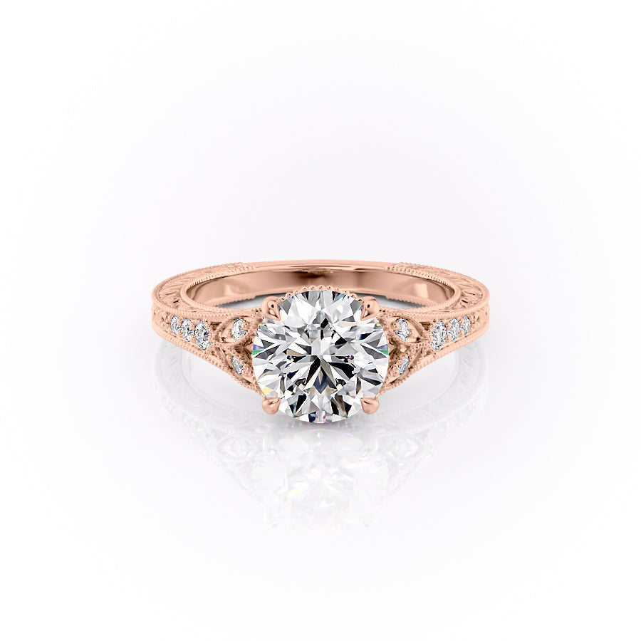 The Violet Set With A 2 Carat Round Moissanite