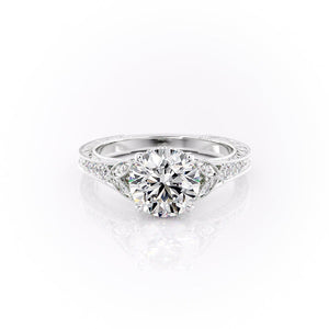 The Violet Set With A 4.5 Carat Round Moissanite