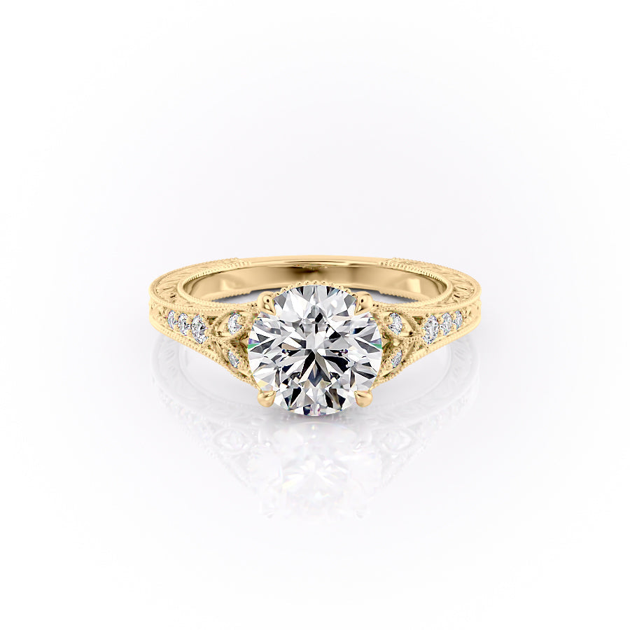 The Violet Set With A Round Lab Diamond