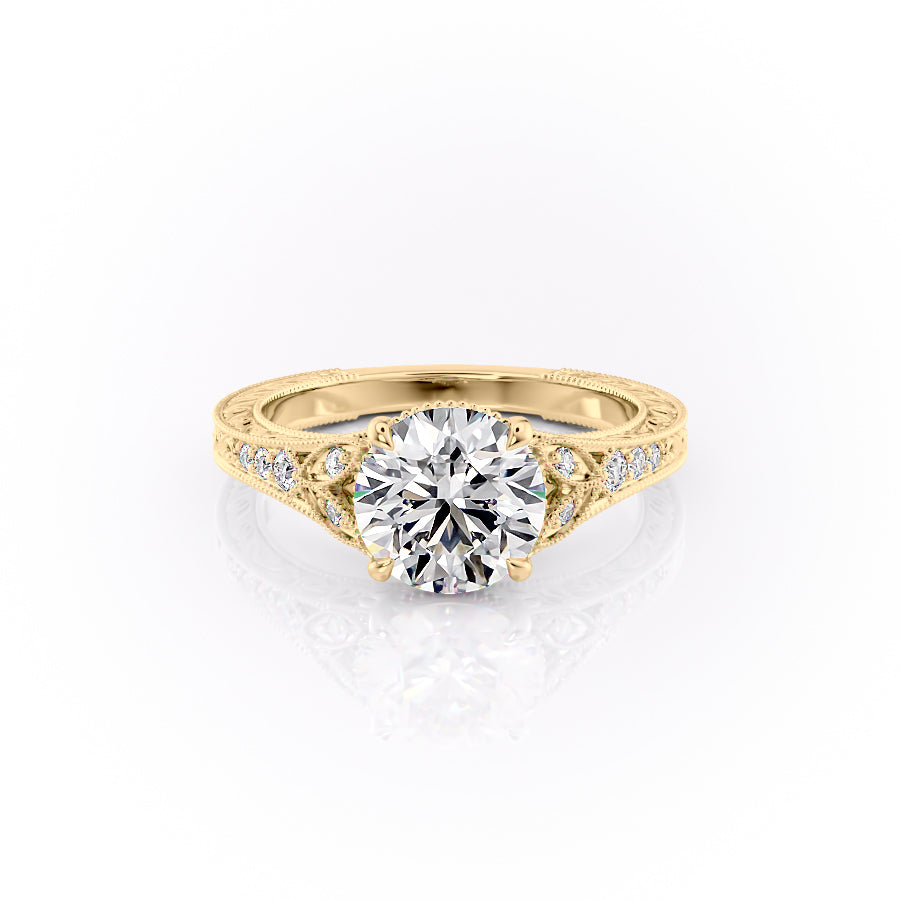 The Violet Set With A 2 Carat Round Lab Diamond