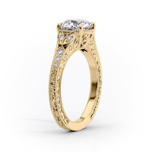 The Violet Set With A 3 Carat Round Lab Diamond