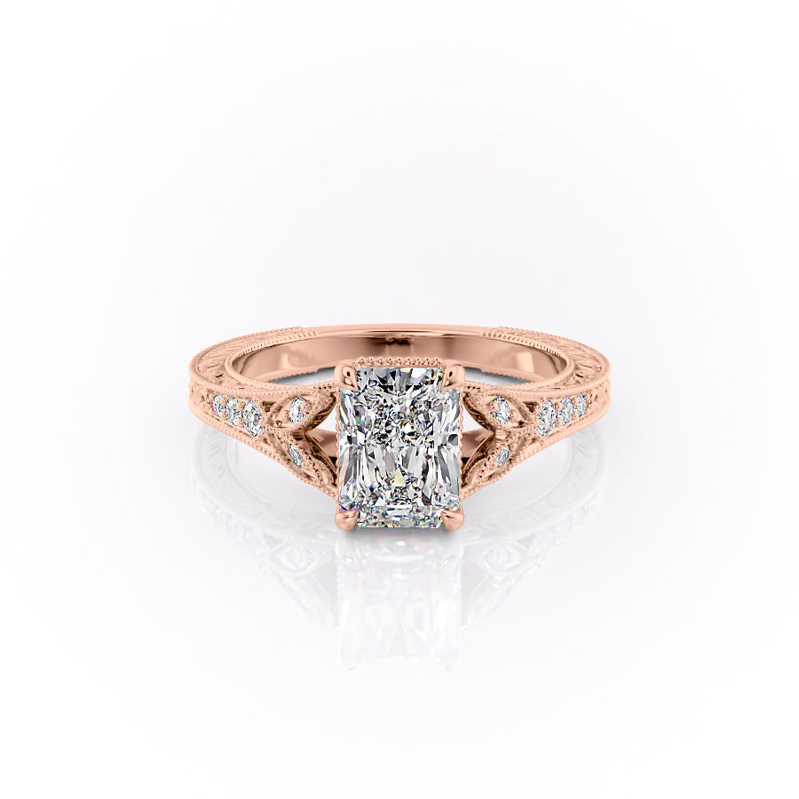 The Violet Set With A 3 Carat Radiant Lab Diamond