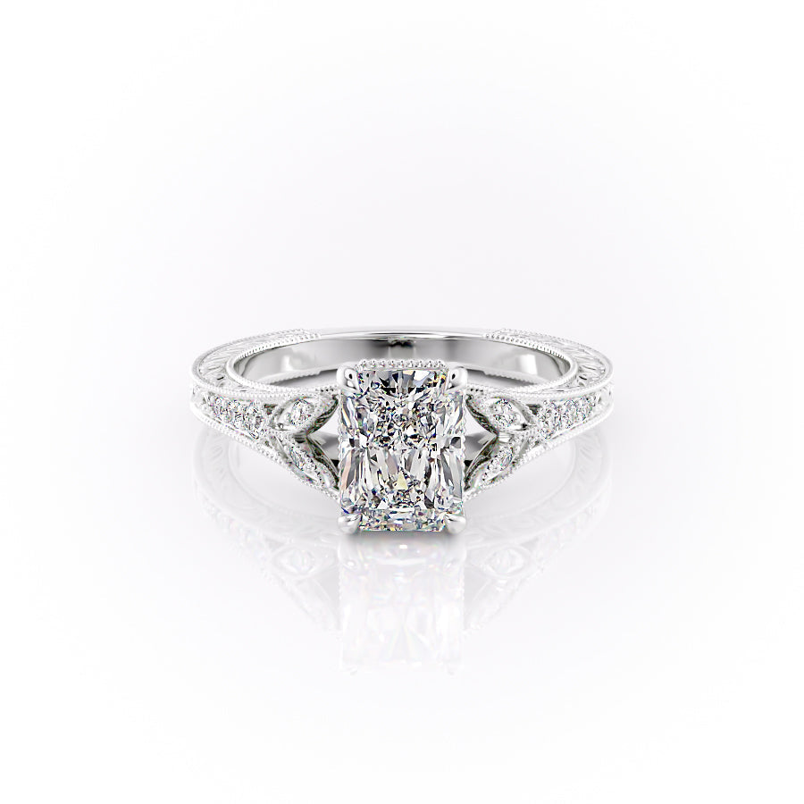 The Violet Set With A 2.5 Carat Radiant Lab Diamond