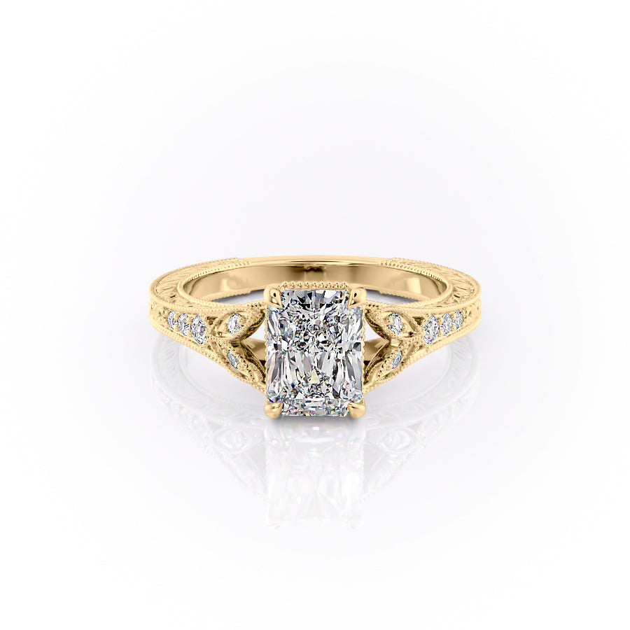 The Violet Set With A 2.5 Carat Radiant Lab Diamond