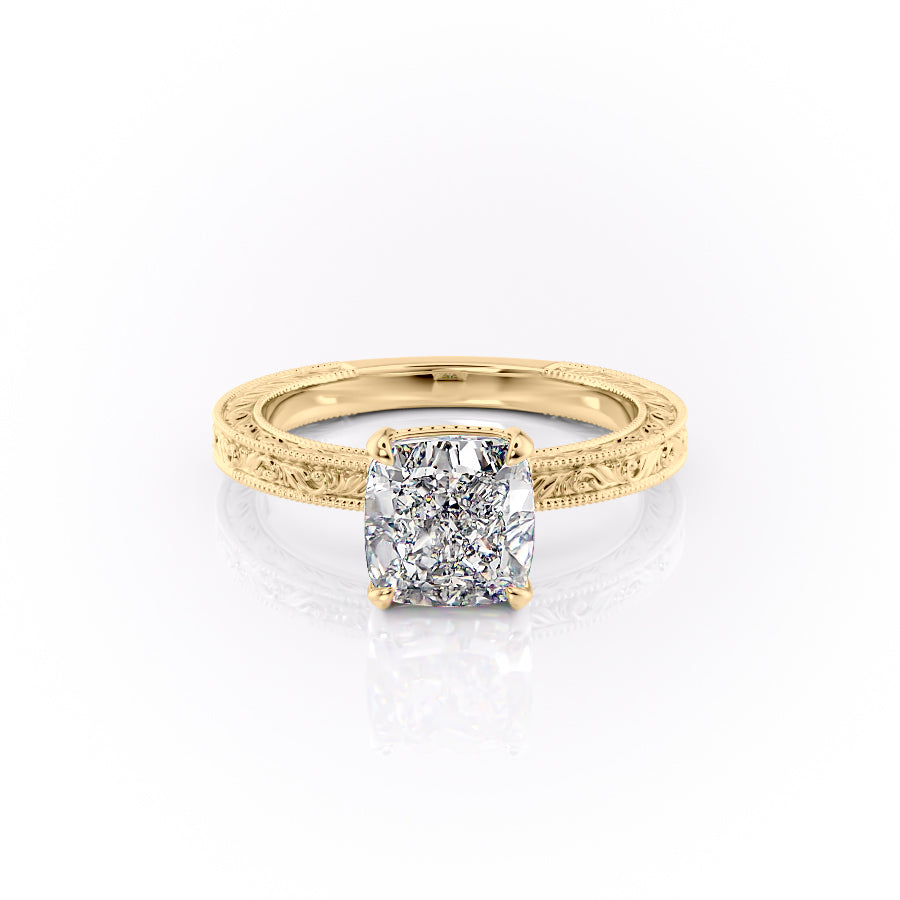 The Sierra Set With A 1.5 Carat Cushion Moissanite