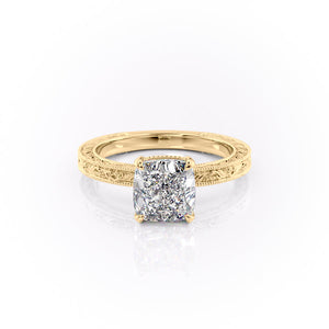 The Sierra Set With A 3.5 Carat Cushion Moissanite