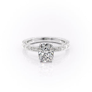 The Sierra Set With A 2 Carat Elongated Cushion Lab Diamond