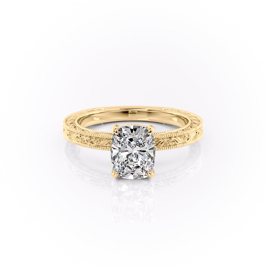 The Sierra Set With A 2 Carat Elongated Cushion Lab Diamond