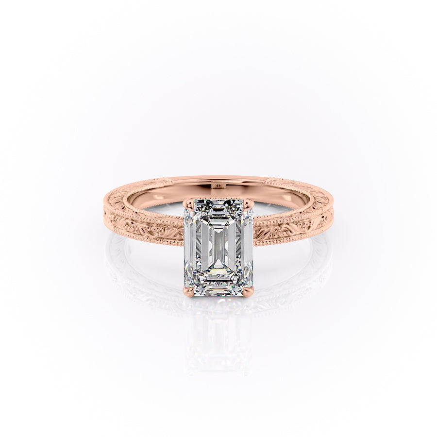 The Sierra Set With A 4.5 Carat Emerald Moissanite